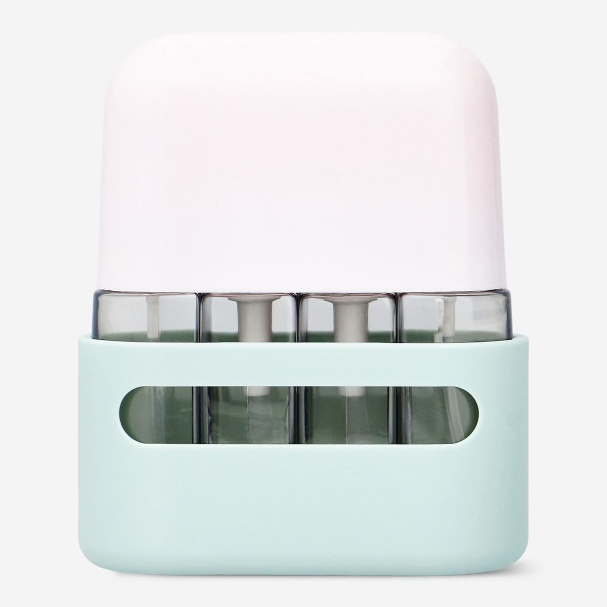 Multicolour lid bottles for travel in case - 4 pcs