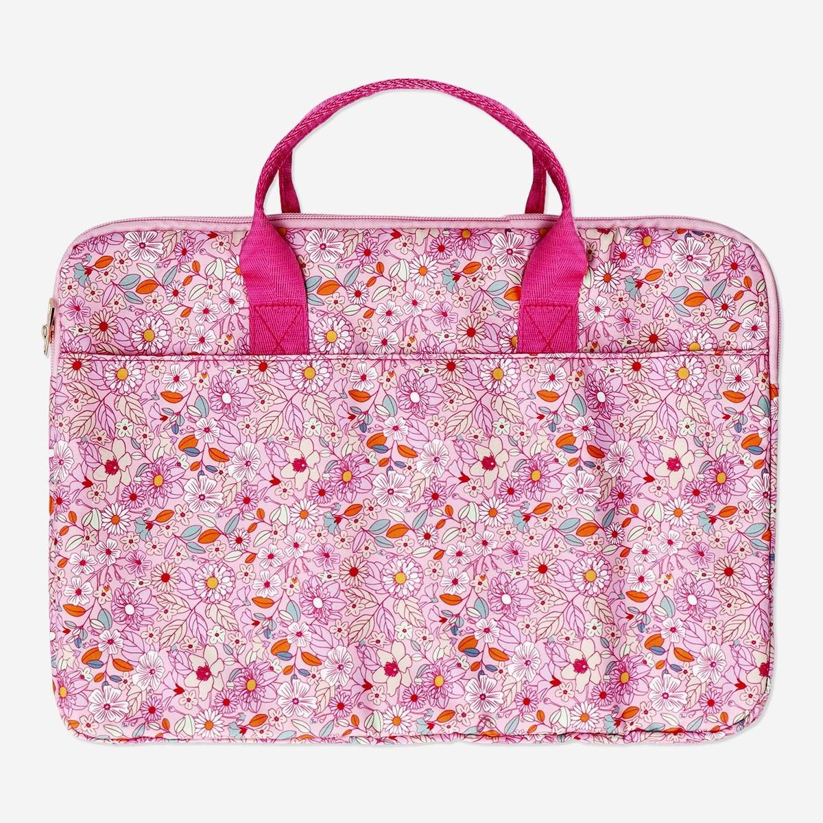 Pink floral 15 inch laptop sleeve