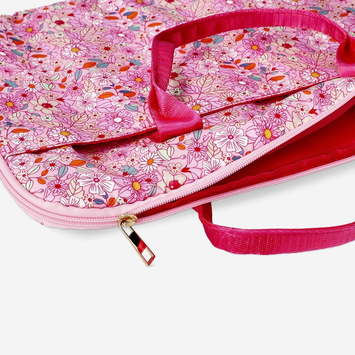 Pink floral 15 inch laptop sleeve