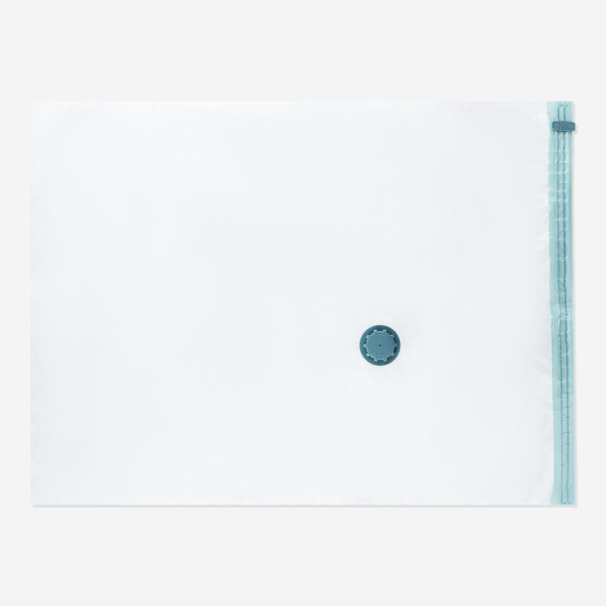 Blue vacuum storage bag for clothing