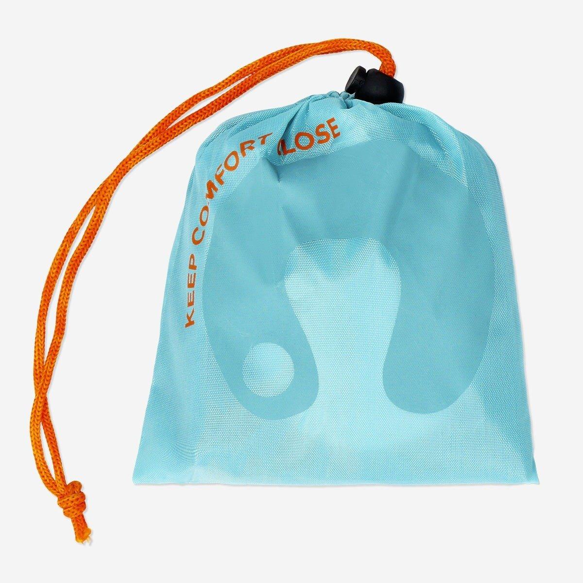 Blue inflatable travel pillow