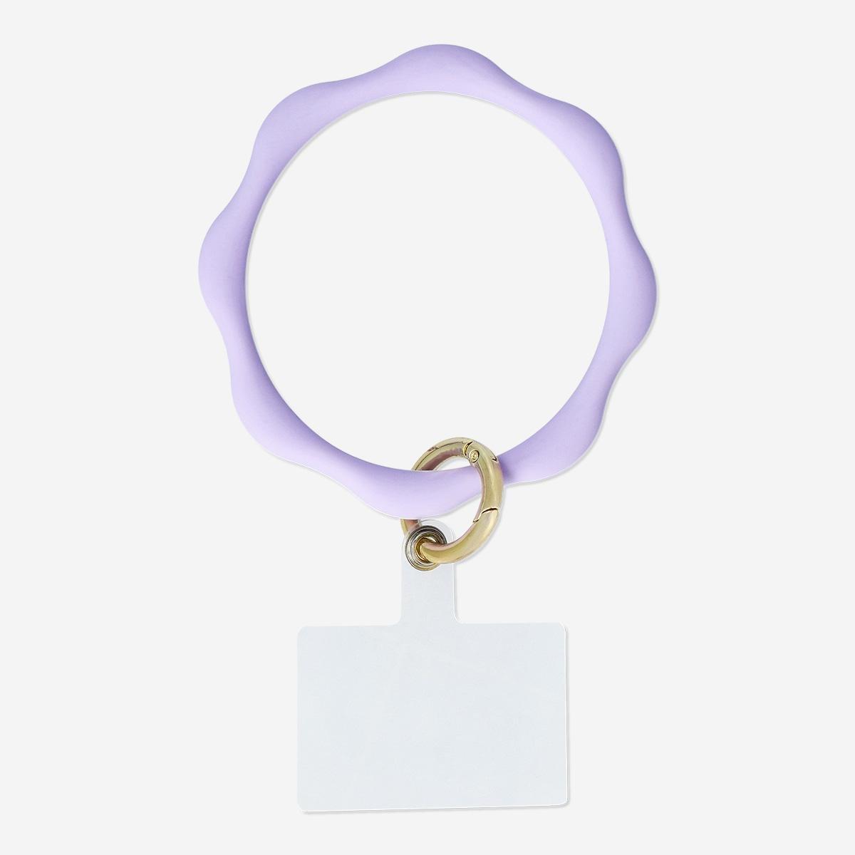 Purple phone charm with scalloped edges