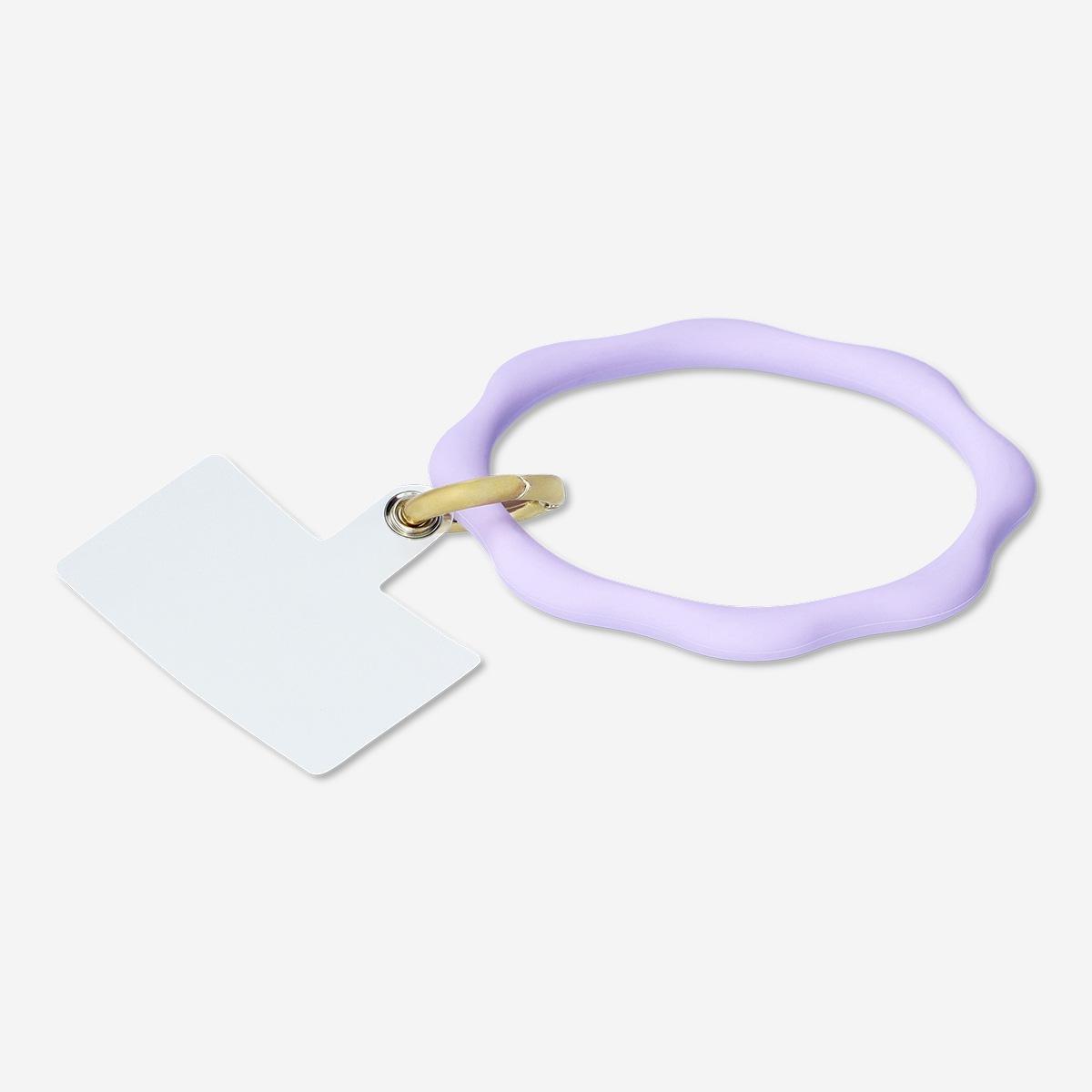 Purple phone charm with scalloped edges
