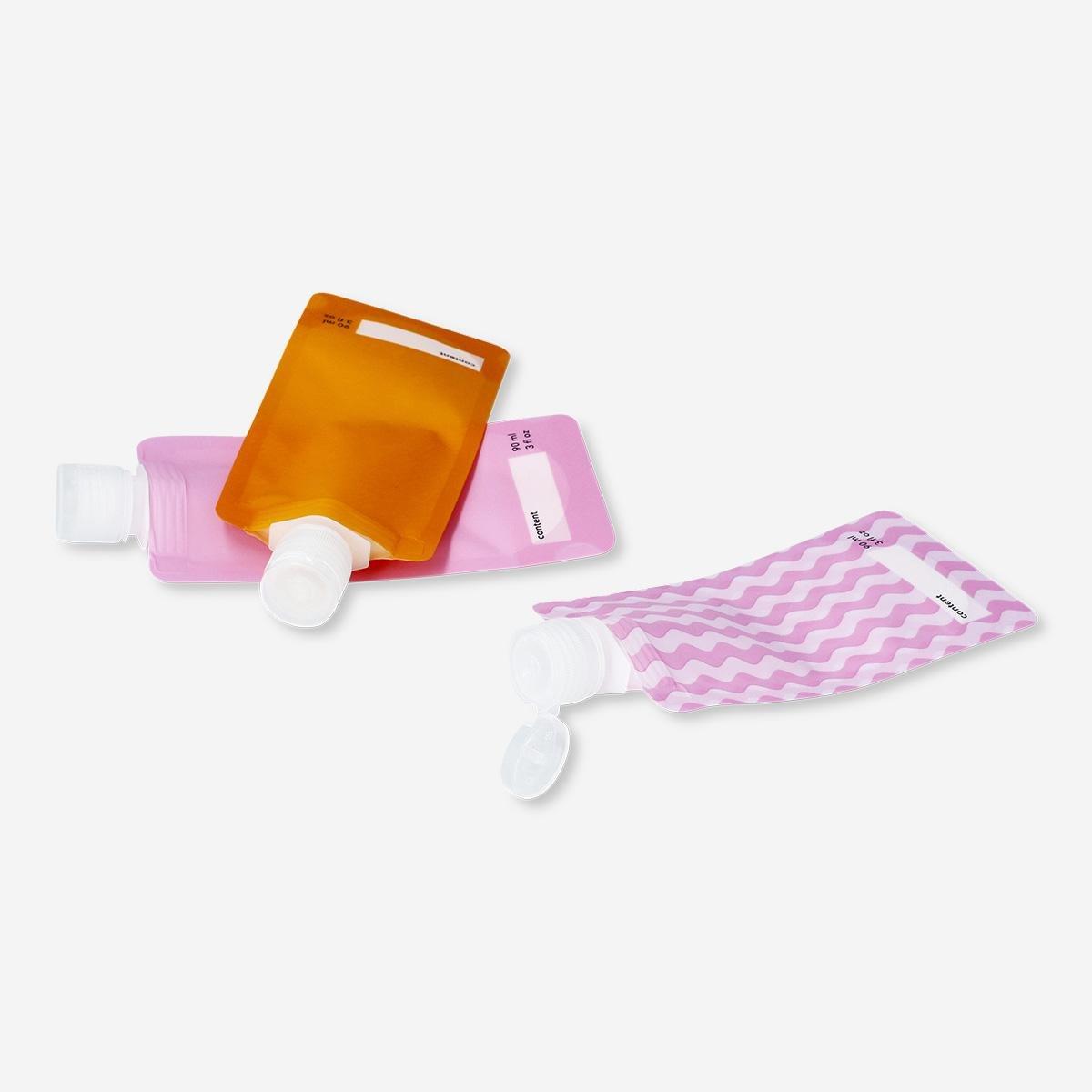 Multicolour travel set for liquids - 3 pcs