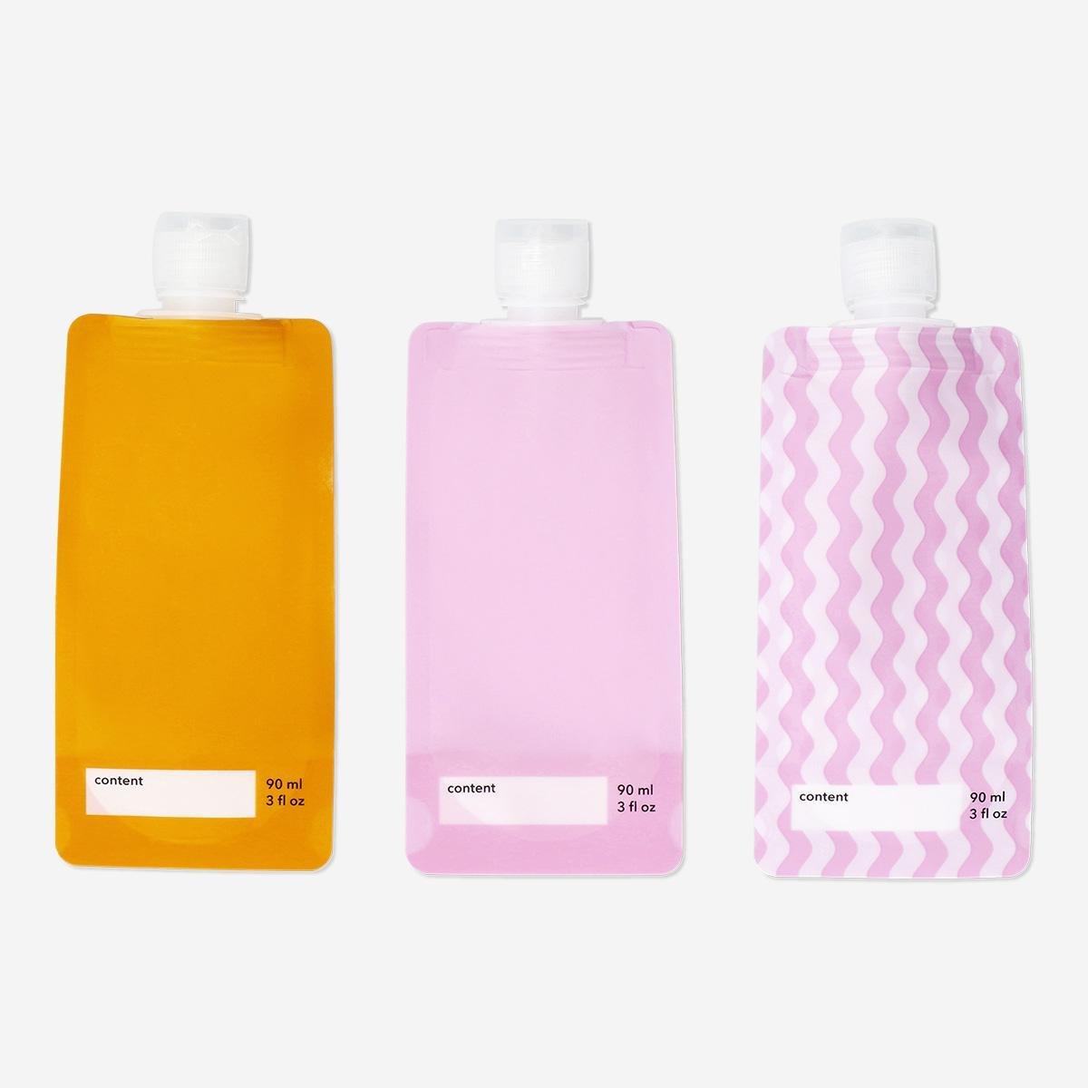 Multicolour travel set for liquids - 3 pcs