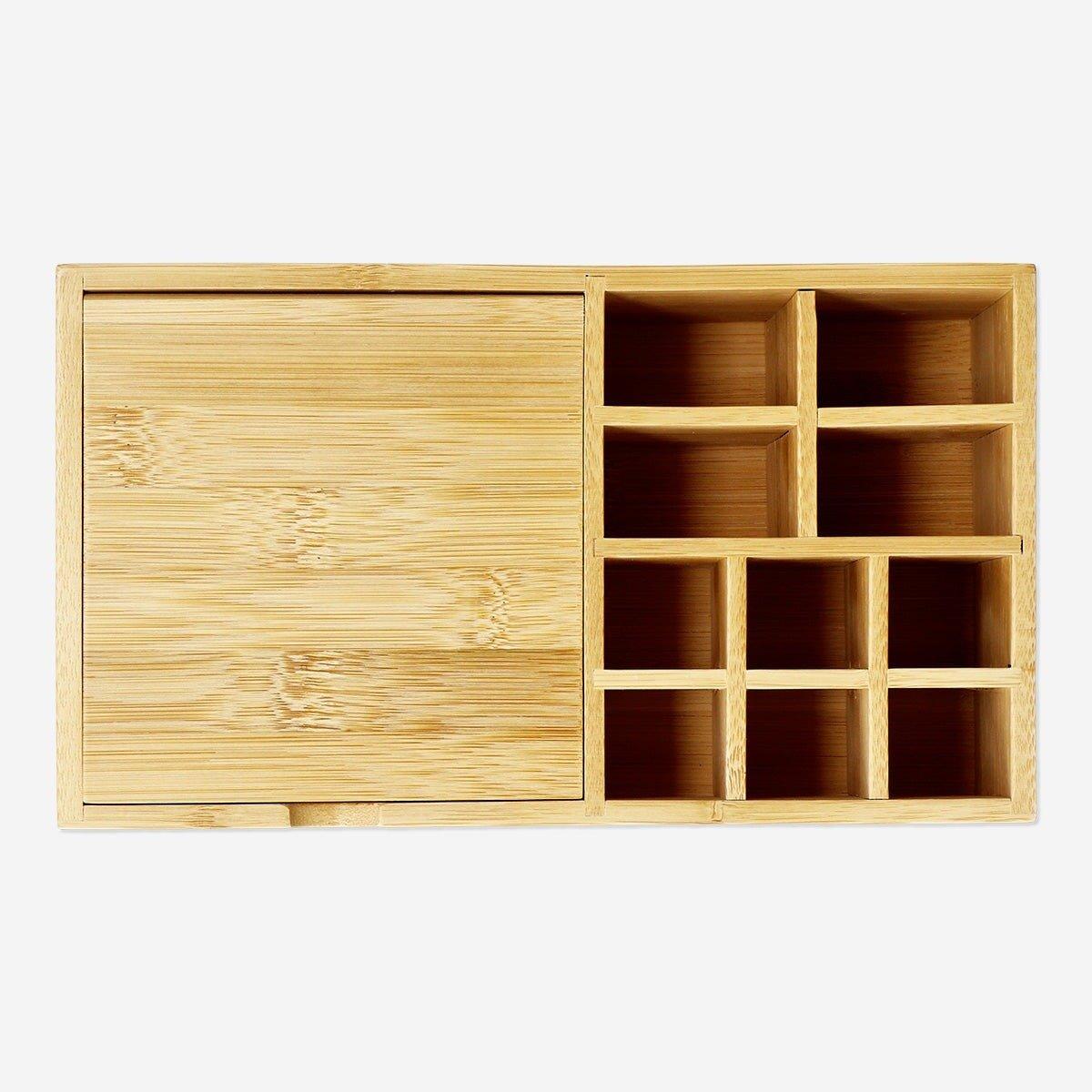 Brown large cosmetic organizer with mirror