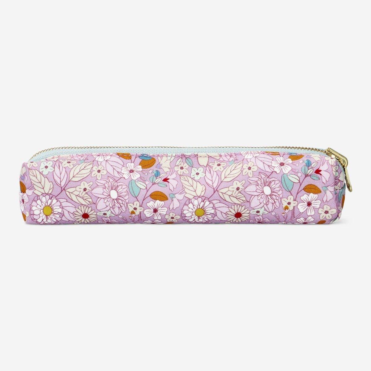 Multicolour floral reversible pencil case