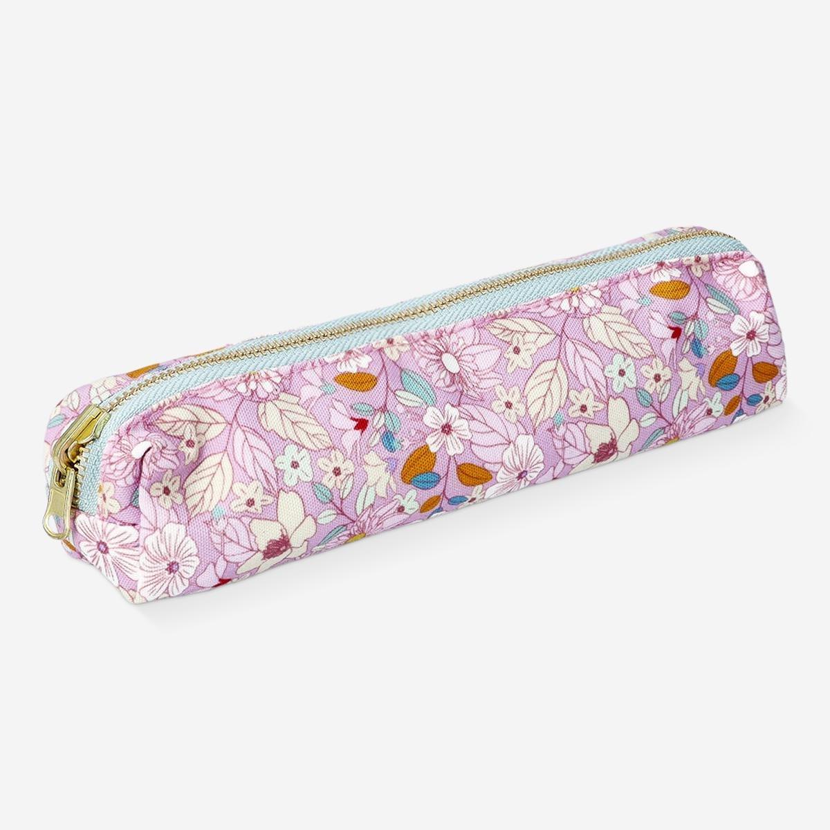 Multicolour floral reversible pencil case