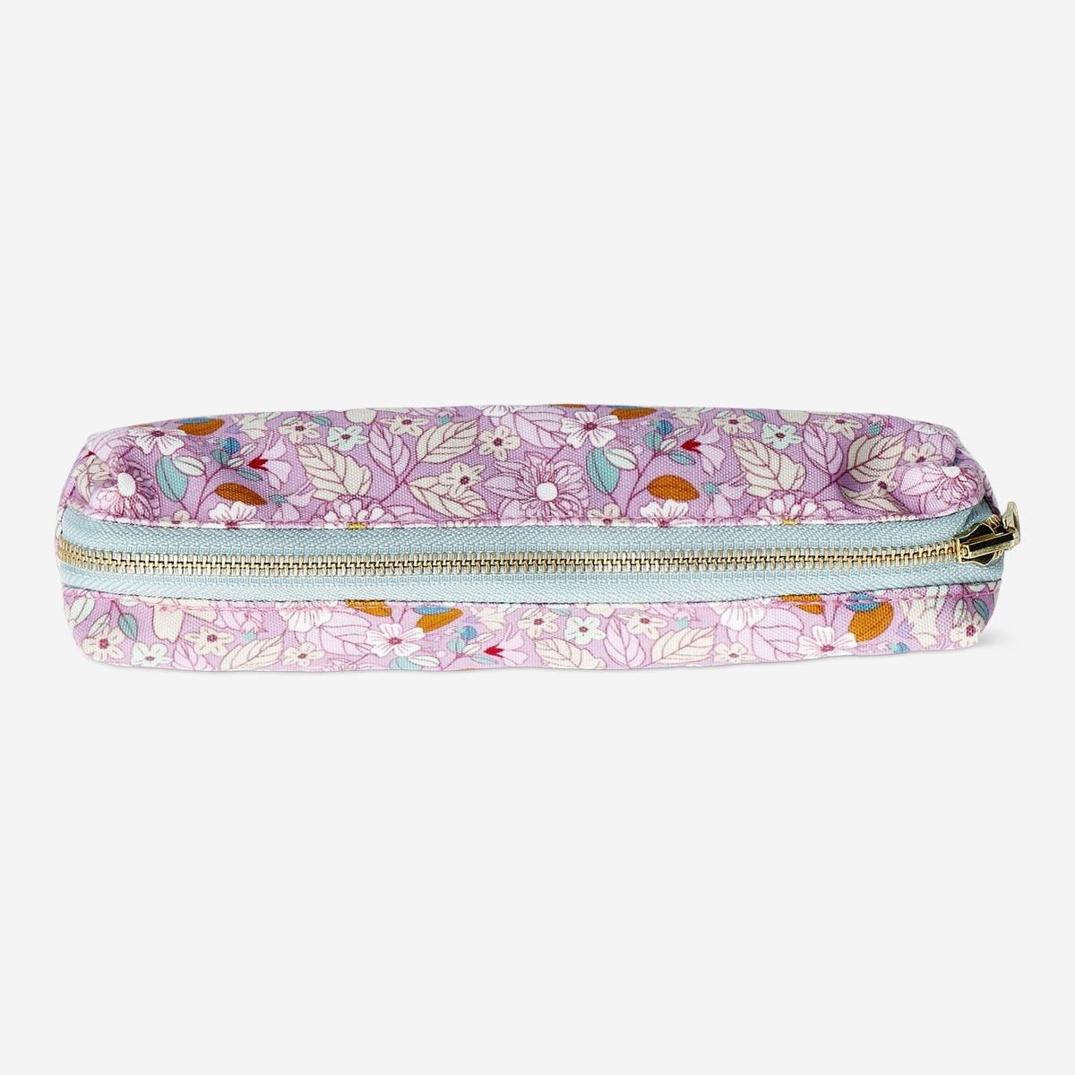 Multicolour floral reversible pencil case