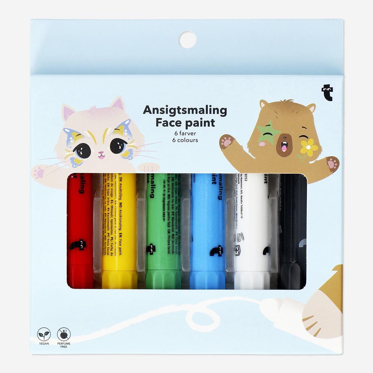 Multicolour face paint pens - 6 pcs
