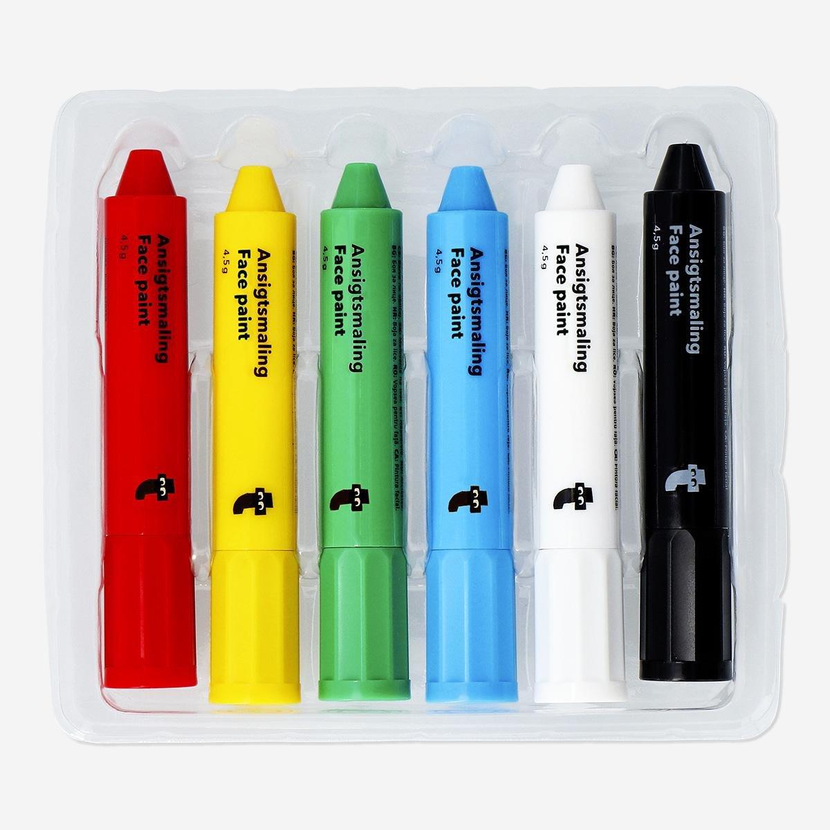 Multicolour face paint pens - 6 pcs