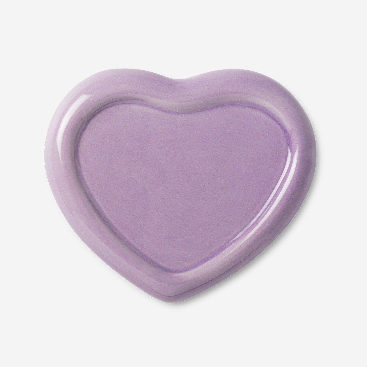 Purple bubble handle mug and heart shaped saucer - 300 ml
