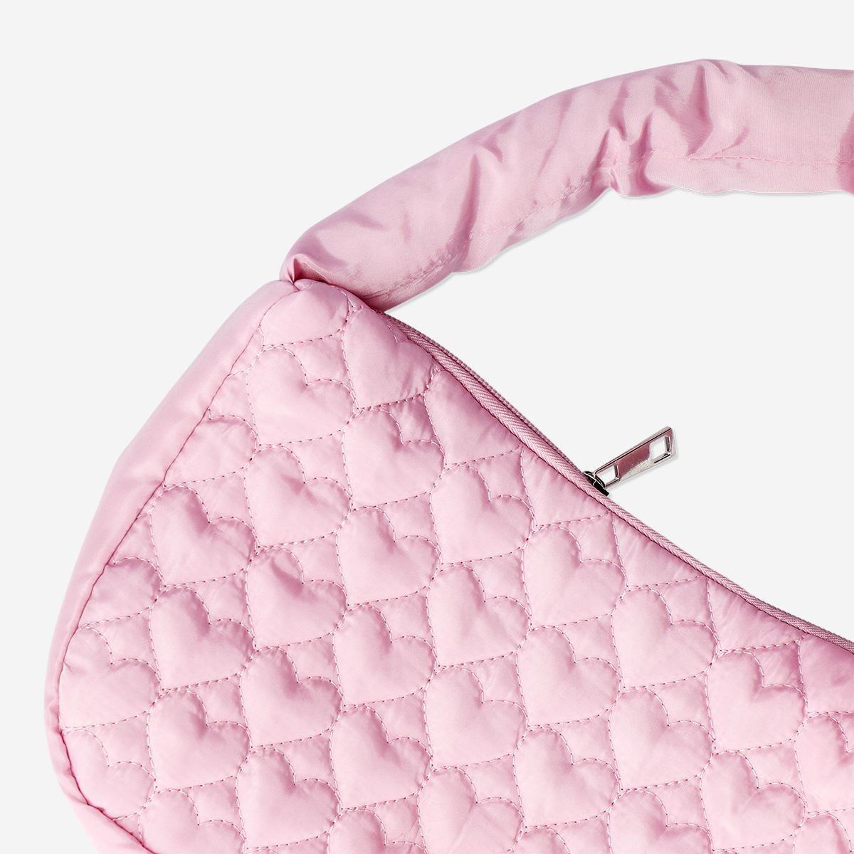 Pink quilted hearts bag