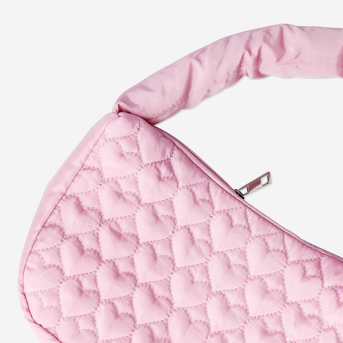 Pink quilted hearts bag