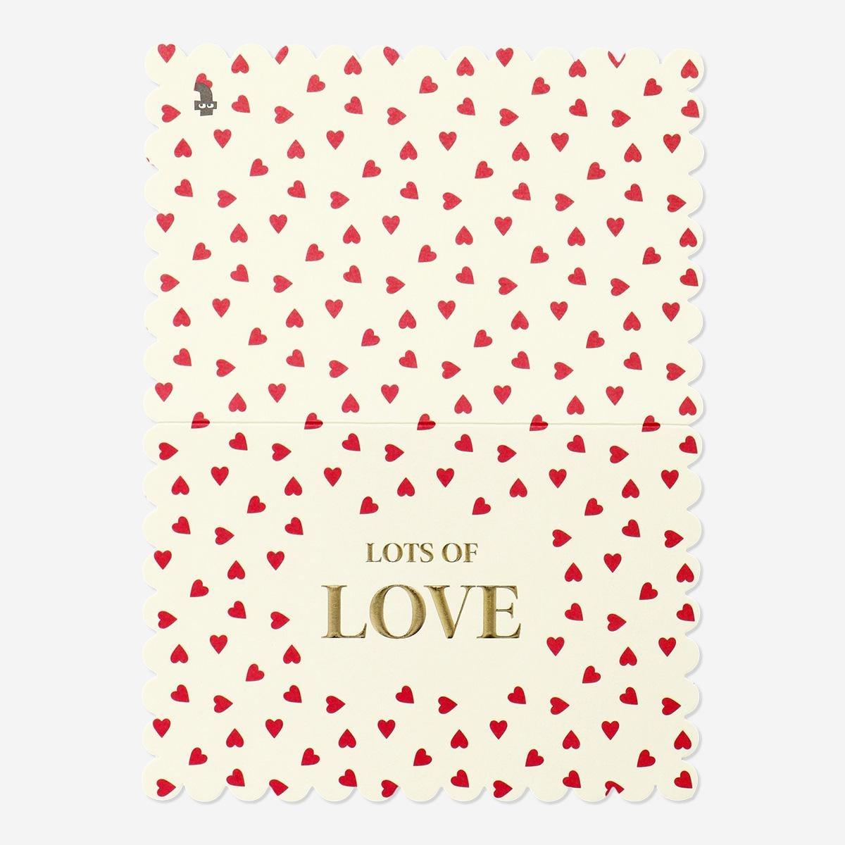 Multicolour hearts and envelope card