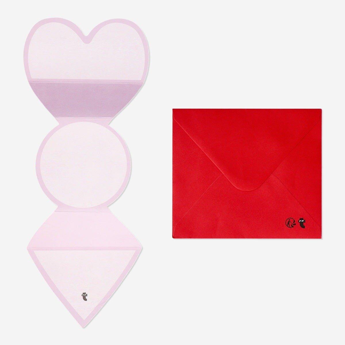 Multicolour fold out sausage dog card envelope