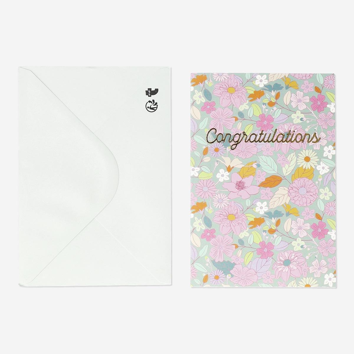 Multicolour flower card with envelope
