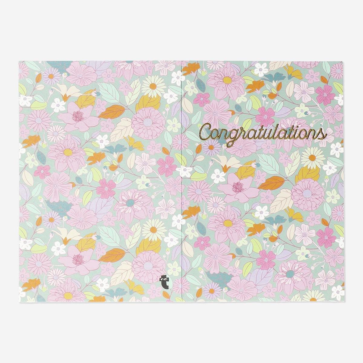 Multicolour flower card with envelope