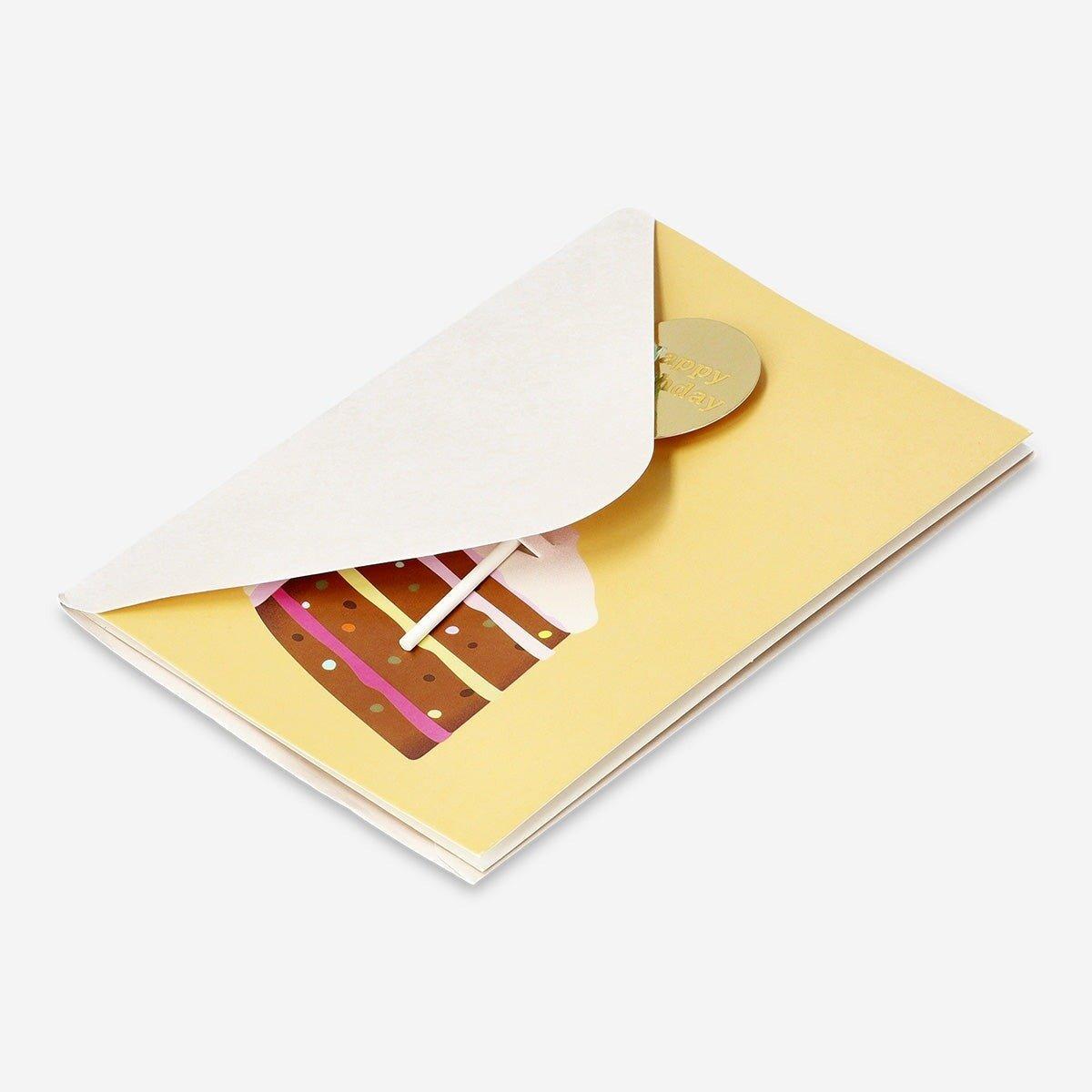 Multicolour tassel birthday cake card and envelope