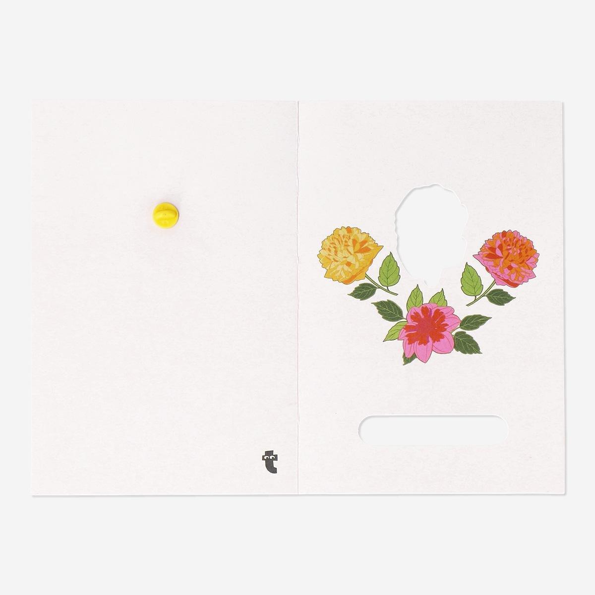 Pink flower envelope card