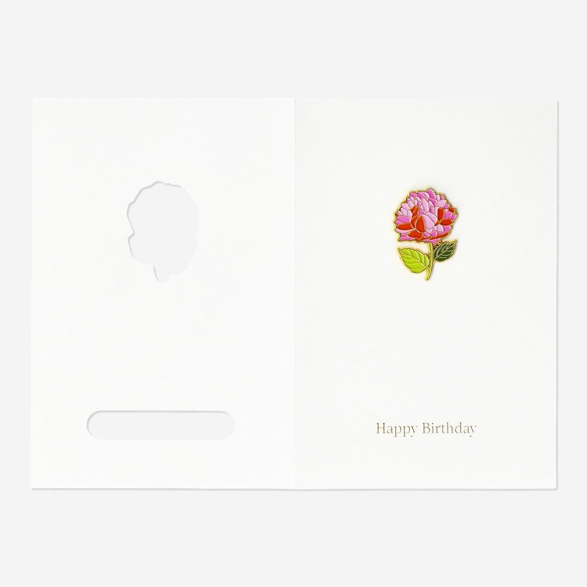 Pink flower envelope card