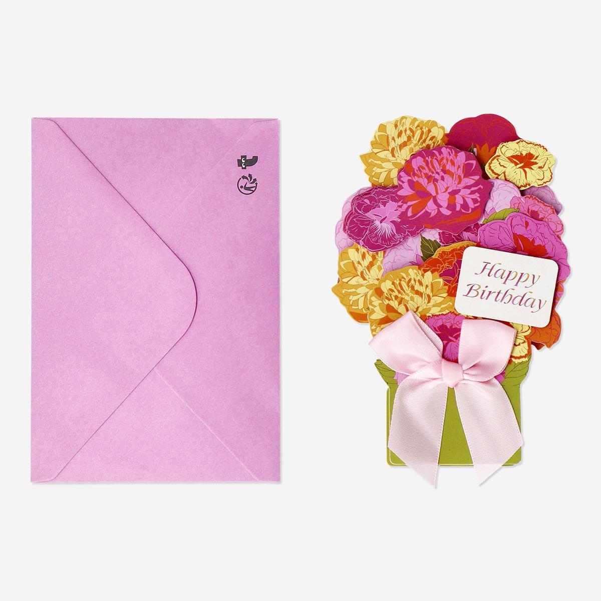 Pink bouquet envelope card