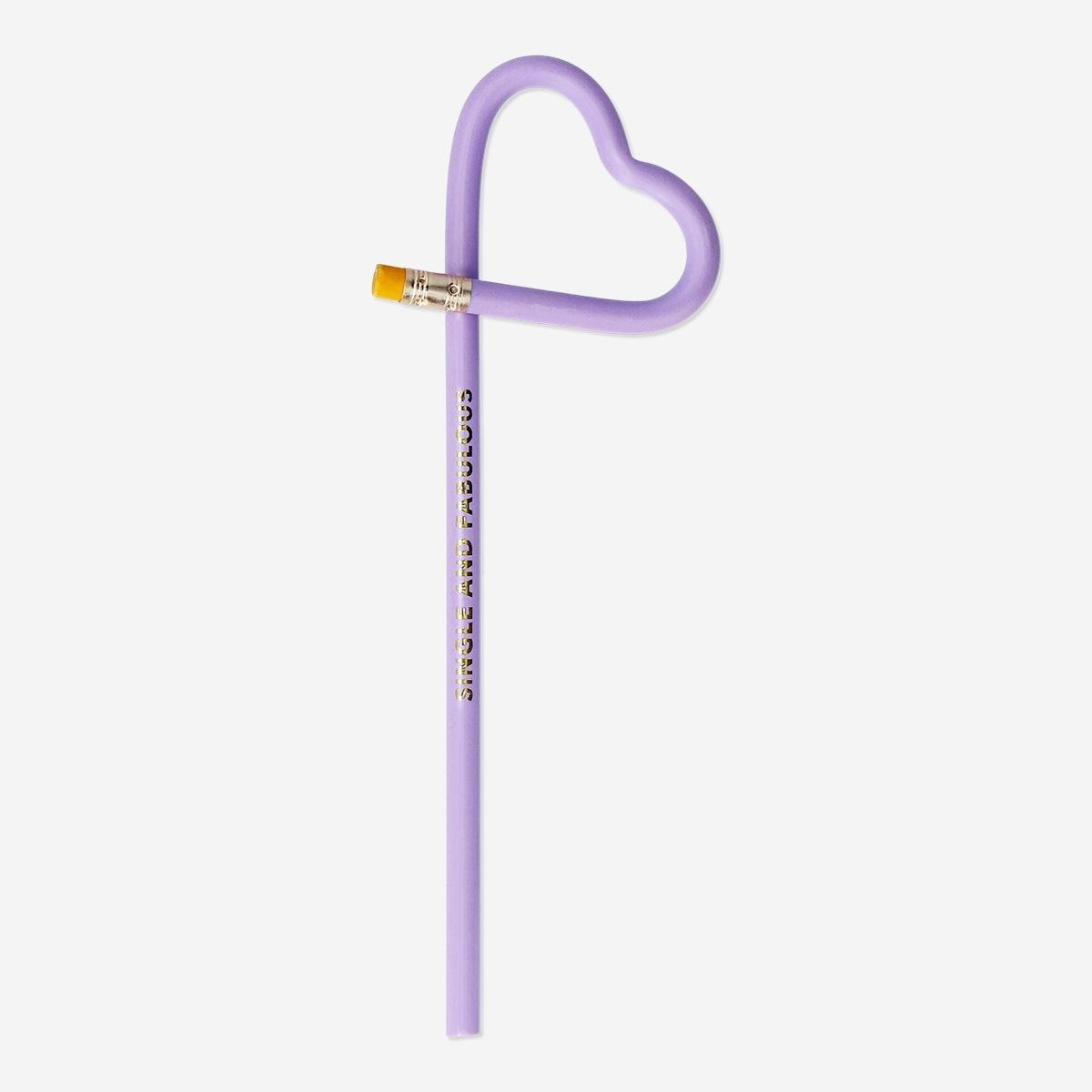 Purple heart shaped pencil