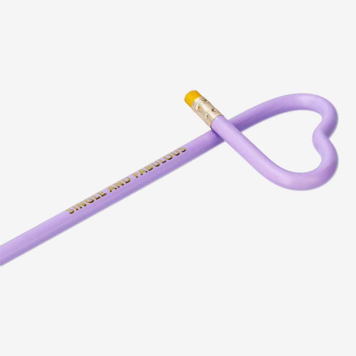 Purple heart shaped pencil