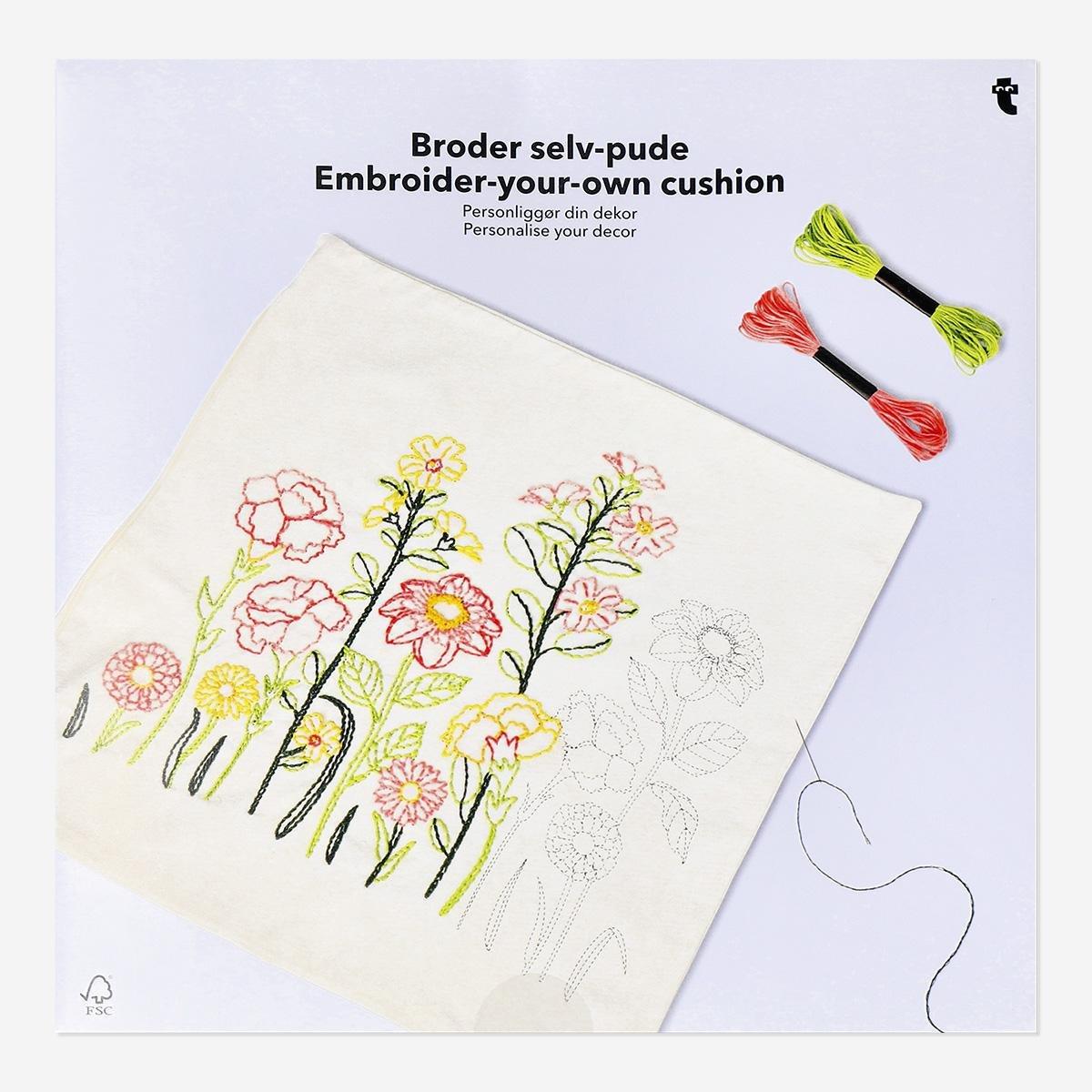 Multicolour Diy Embroidery Pillow