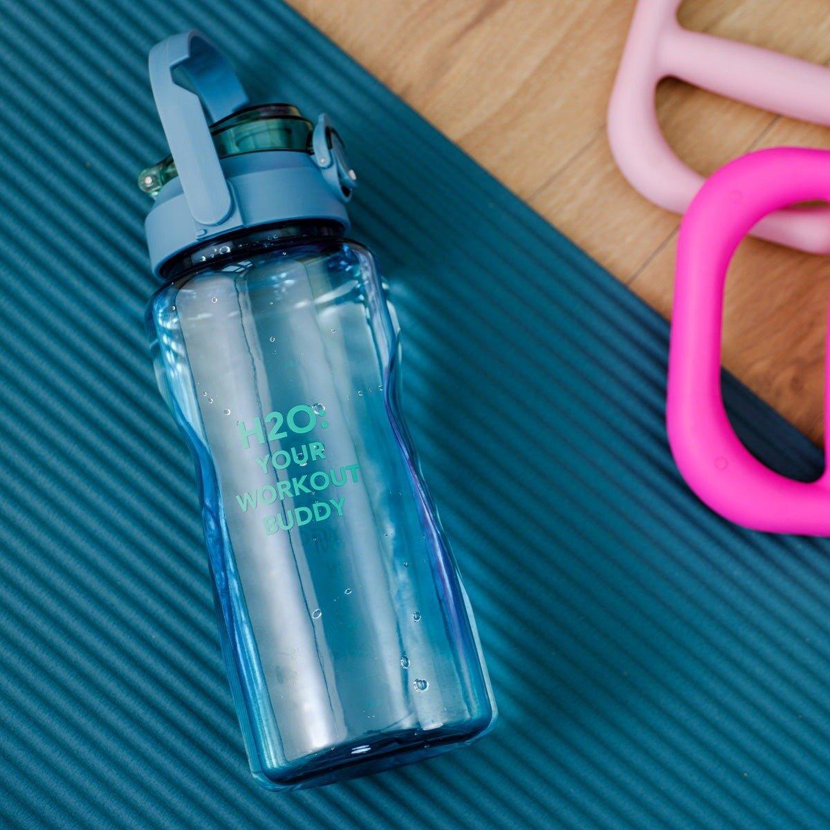 Blue giant drinking bottle in green colours - 1.8 l