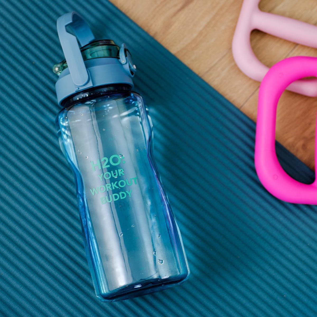 Blue giant drinking bottle in green colours - 1.8 l