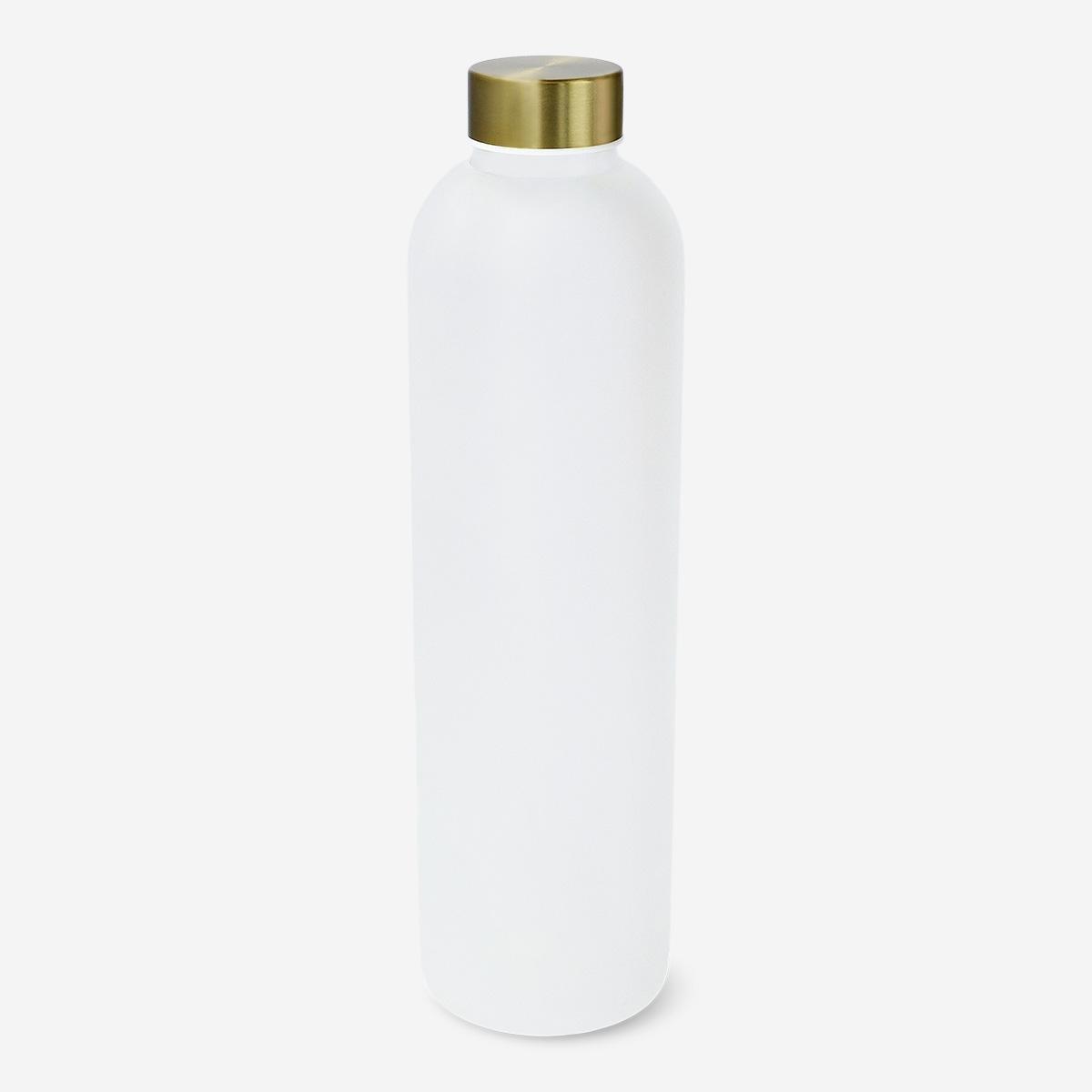 White drinking bottle with golden lid - 1 l