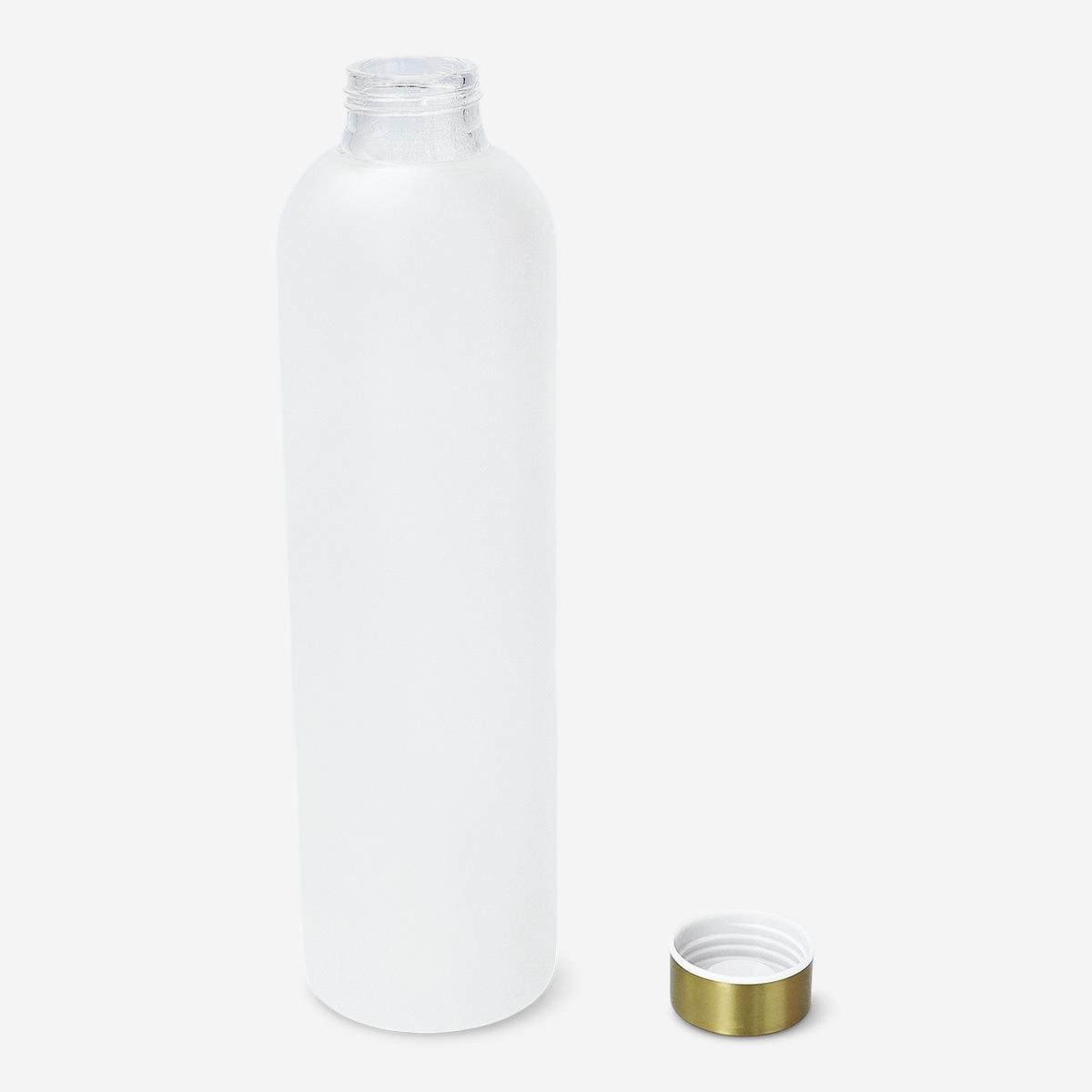 White drinking bottle with golden lid - 1 l
