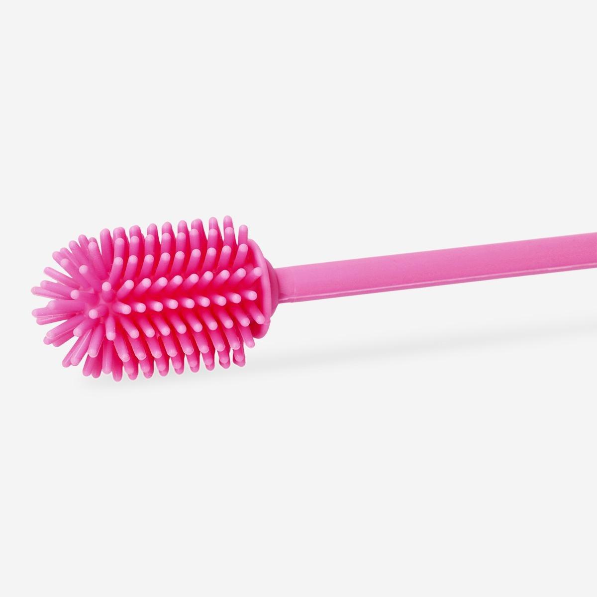 Pink washing up brush for bottles