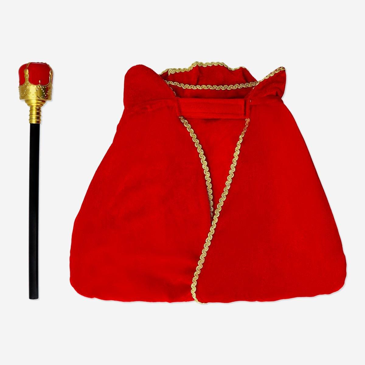 Red king costume set for children - one size
