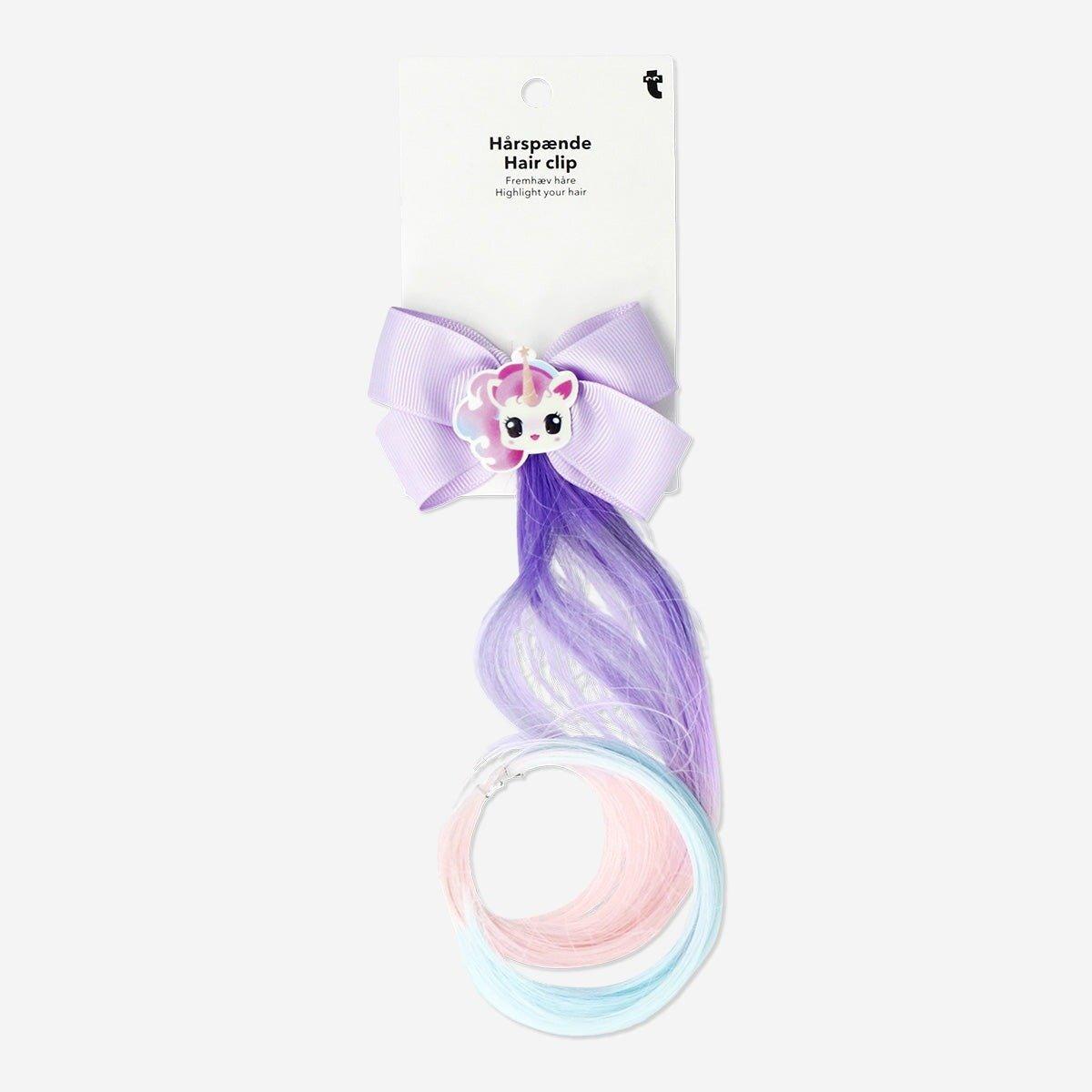 Multicolour unicorn hair clip