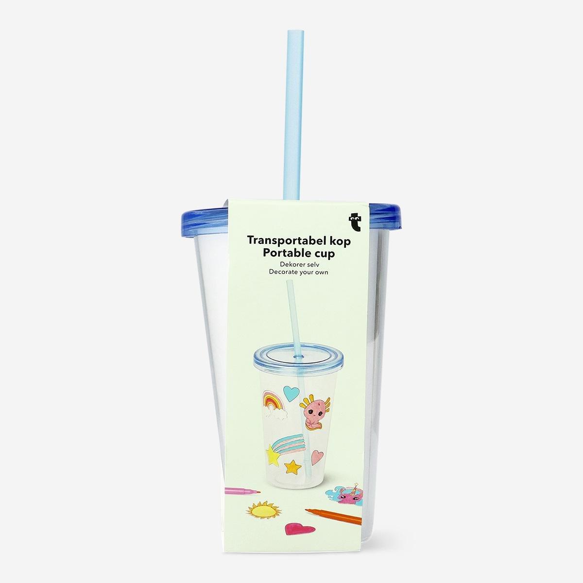 Multicolour markers and stickers diy portable mug