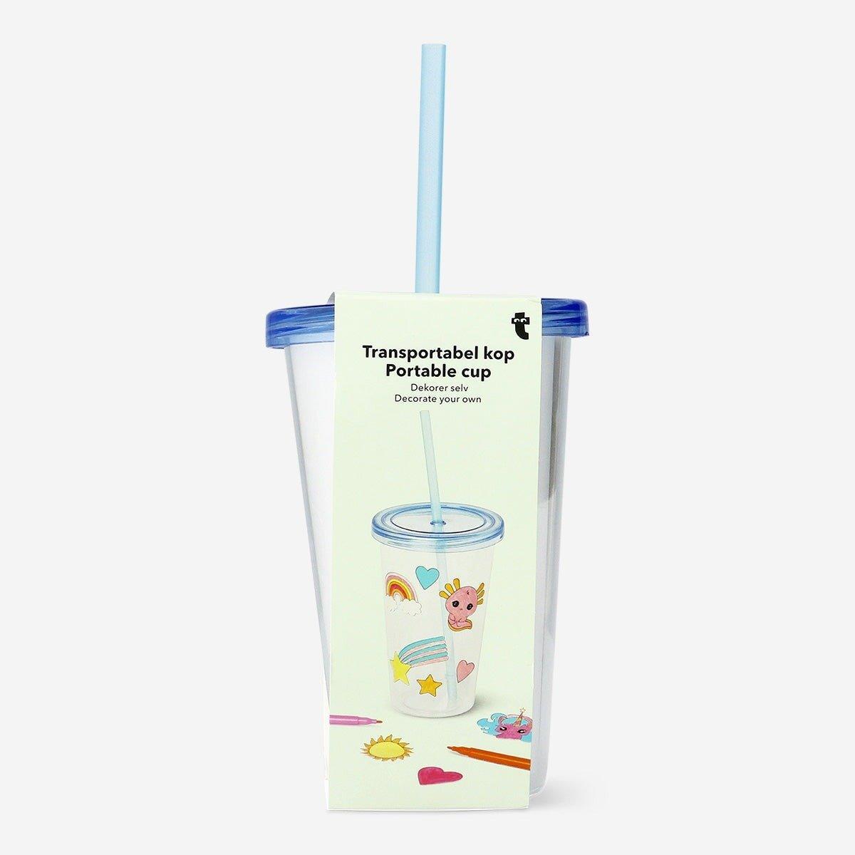 Multicolour markers and stickers diy portable mug