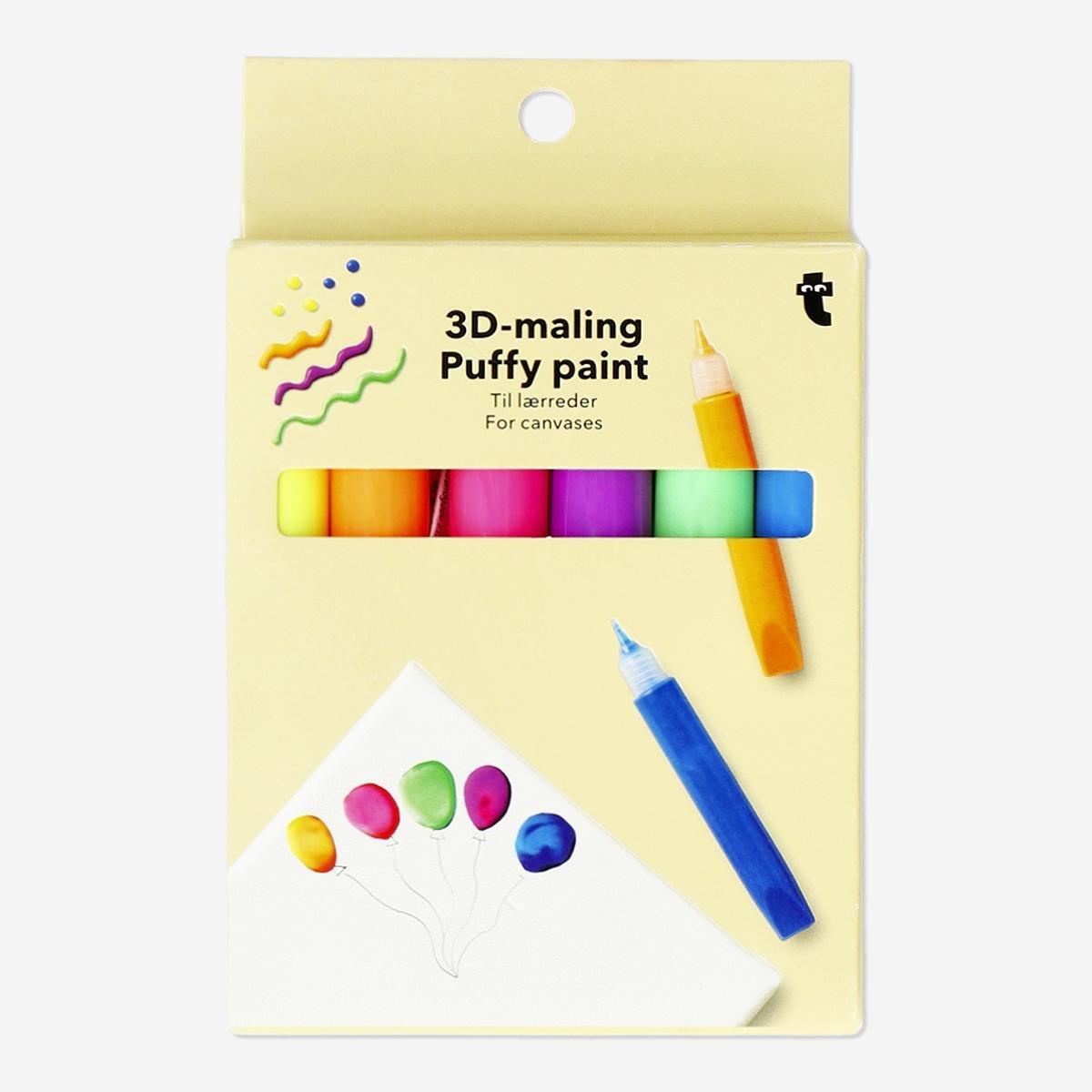 Multicolour puffy coloured pencils for canvas - 6 pcs
