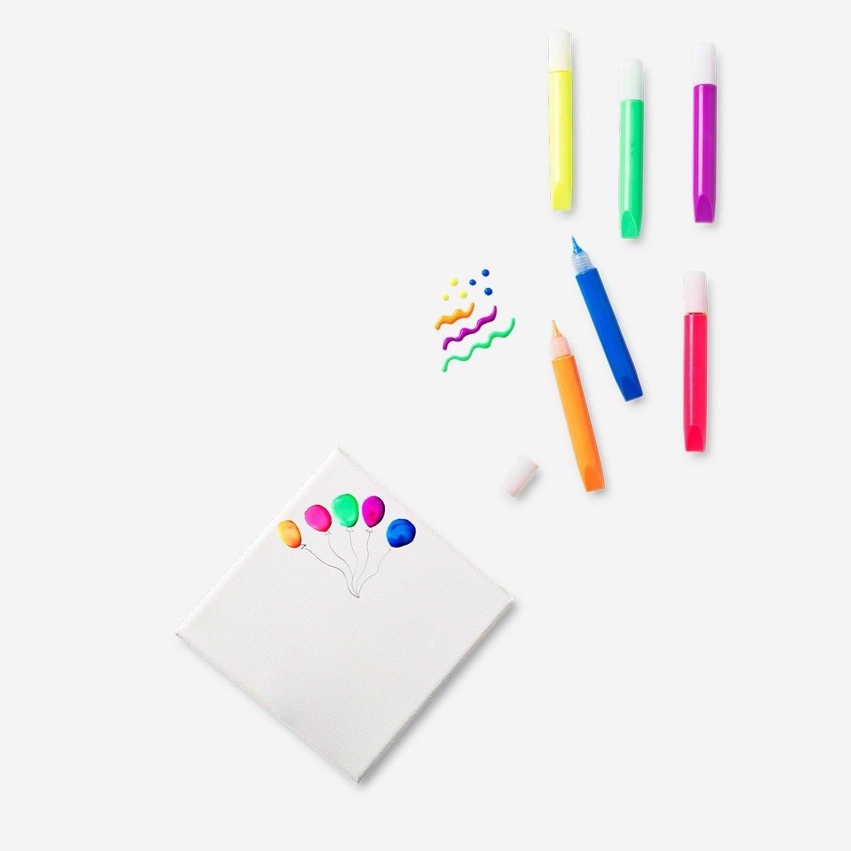 Multicolour puffy coloured pencils for canvas - 6 pcs