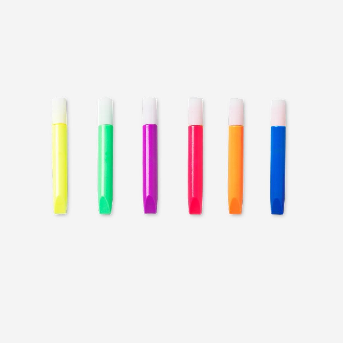 Multicolour puffy coloured pencils for canvas - 6 pcs