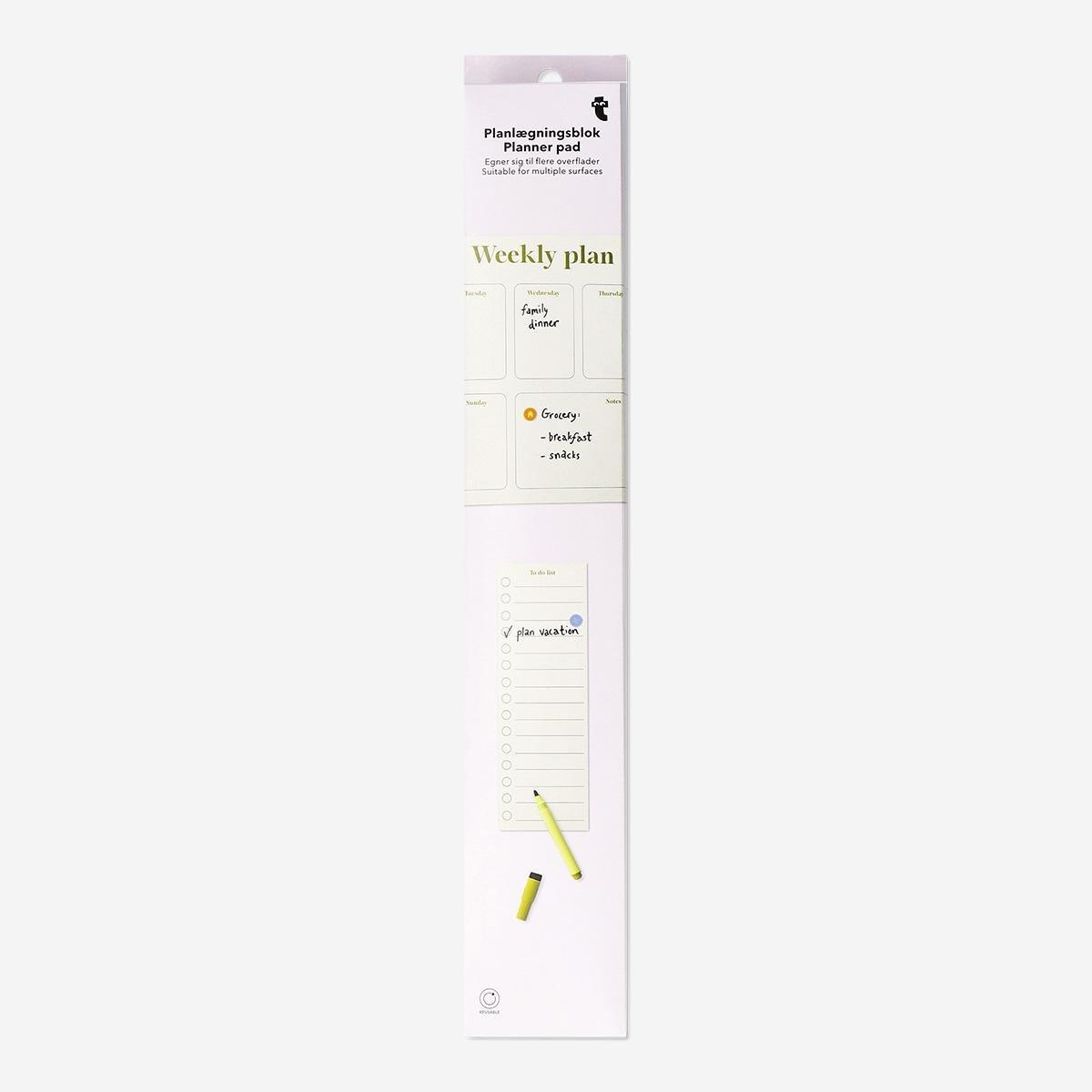 Multicolour stickers and marker sticky planner pad - english