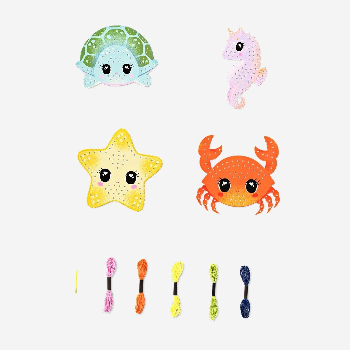 Multicolour Cross Stitch Sea Creatures Set