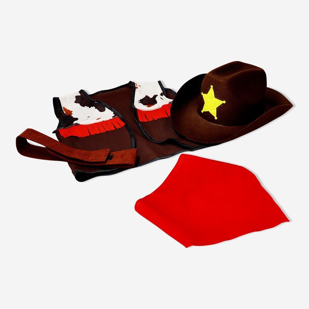 Multicolour kids dress-up cowboy costume - one size