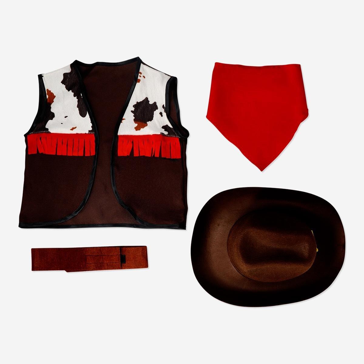 Multicolour kids dress-up cowboy costume - one size