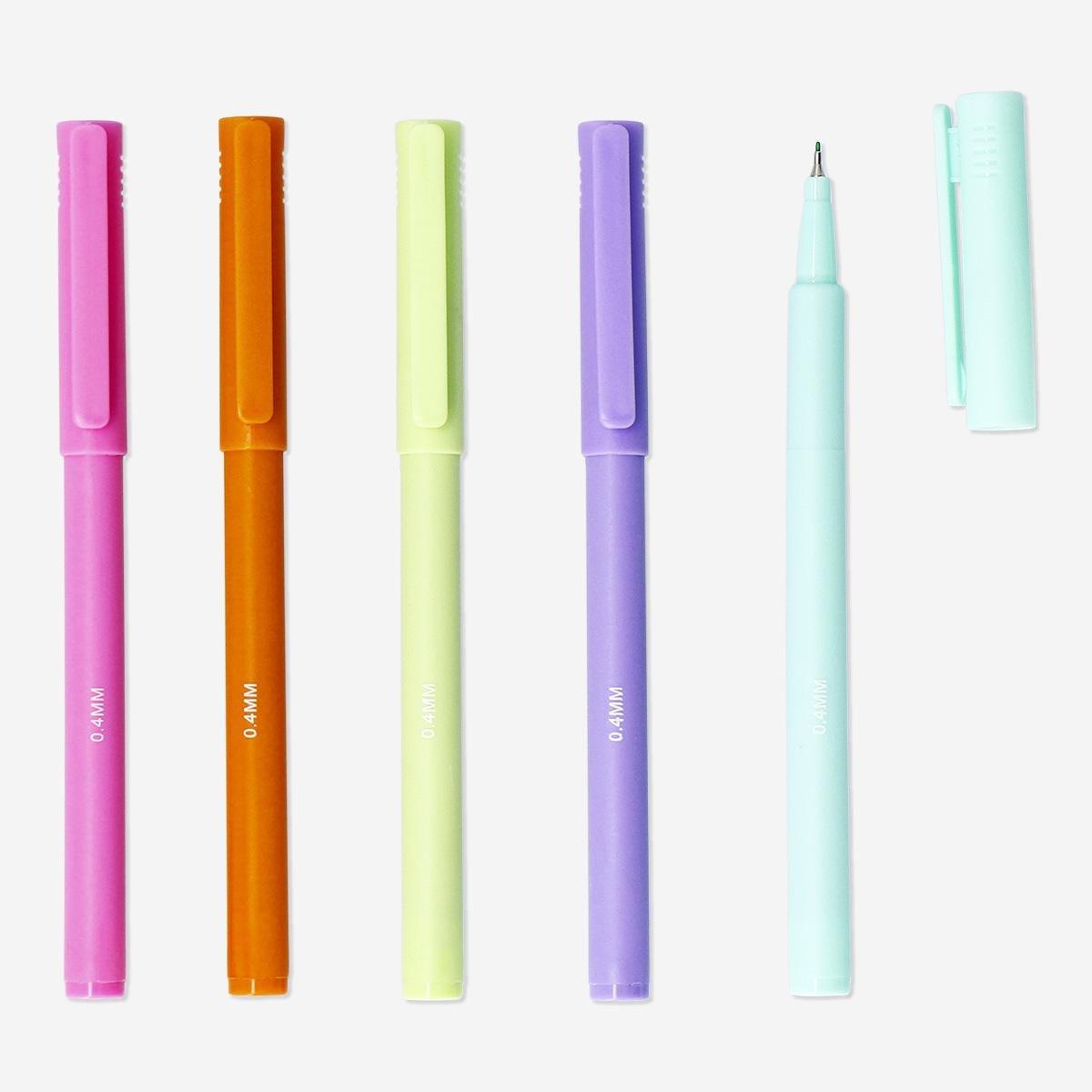 Multicolour drawing ballpoint pen 0.04 mm tip - 5 pcs