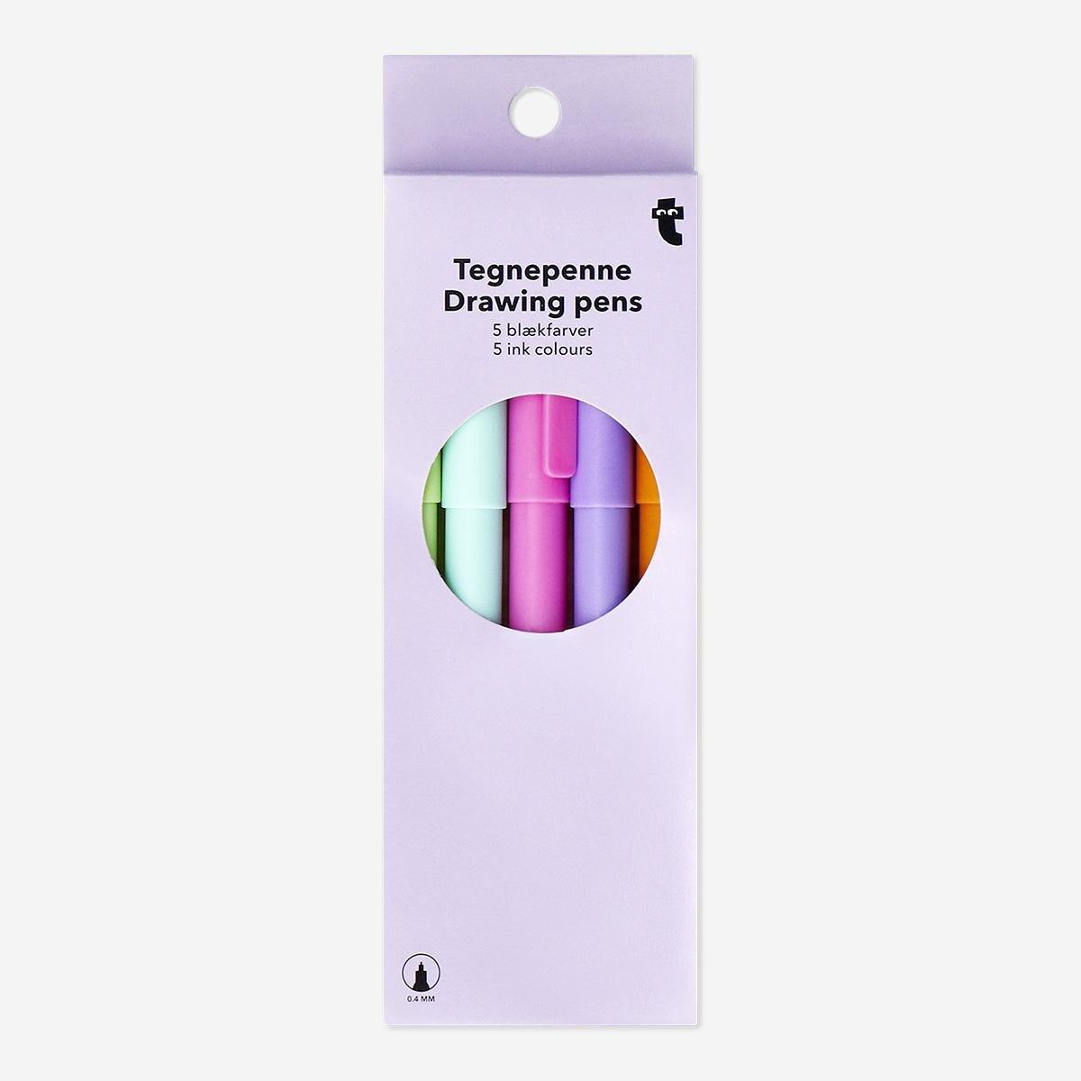 Multicolour drawing ballpoint pen 0.04 mm tip - 5 pcs