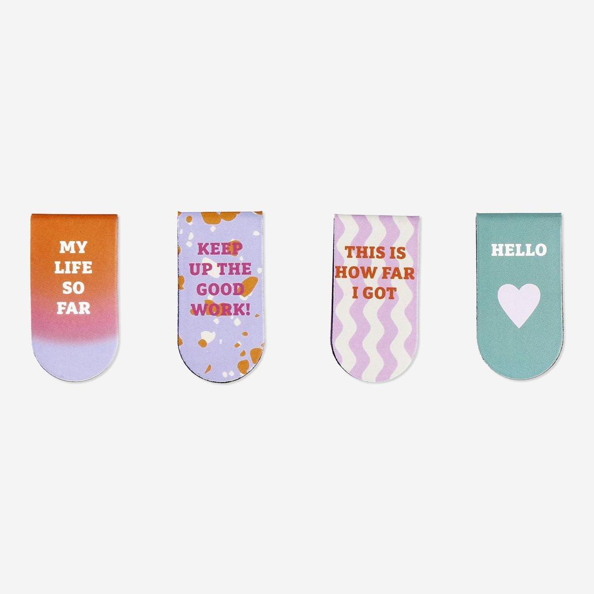 Multicolour magnetic bookmarks - 4 pcs