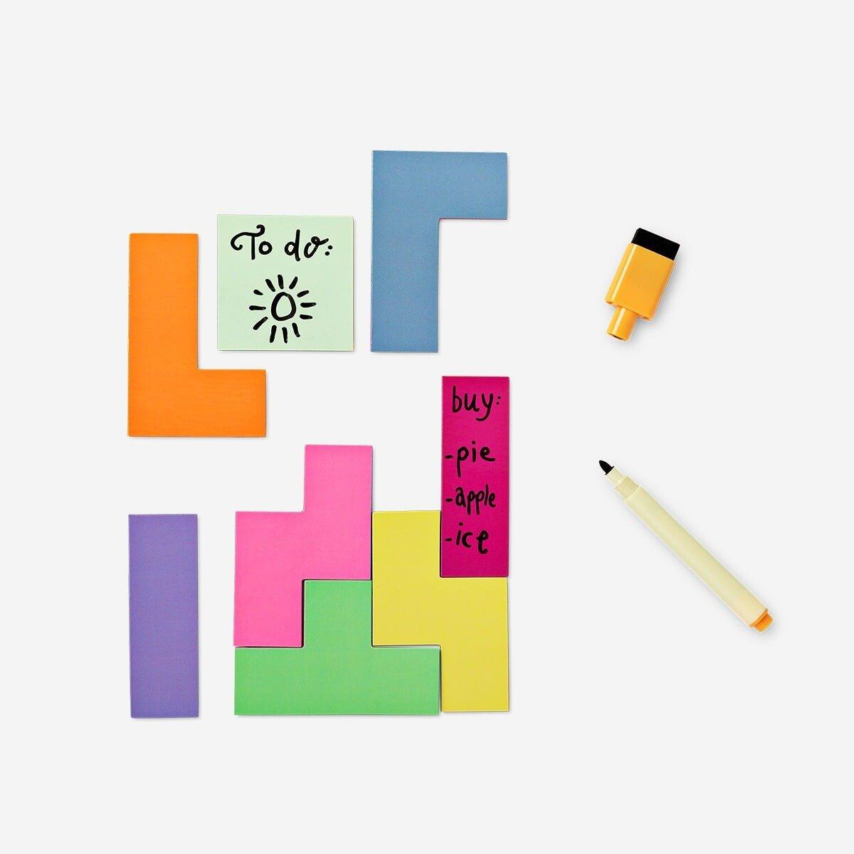 Multicolour magnetic sticky notes with magnetic marker