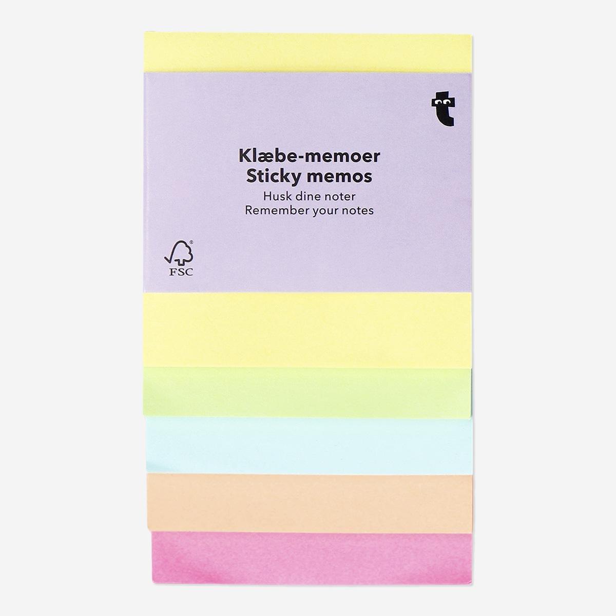 Multicolour waterfall sticky memos